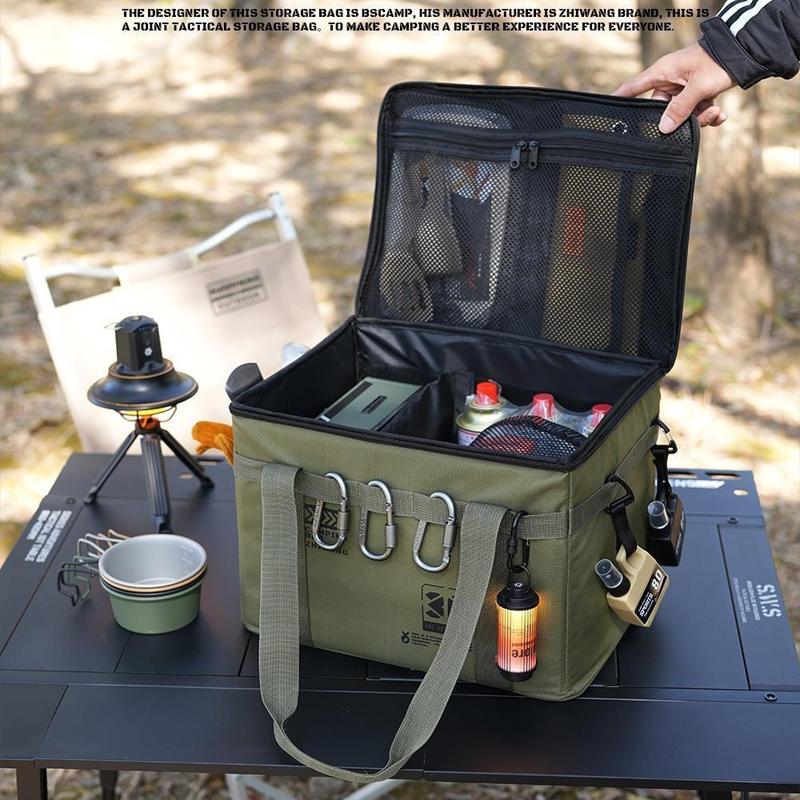 Outdoor folding storage box picnic camping storage box tableware kitchenware outdoor tactical storage bag large capacity