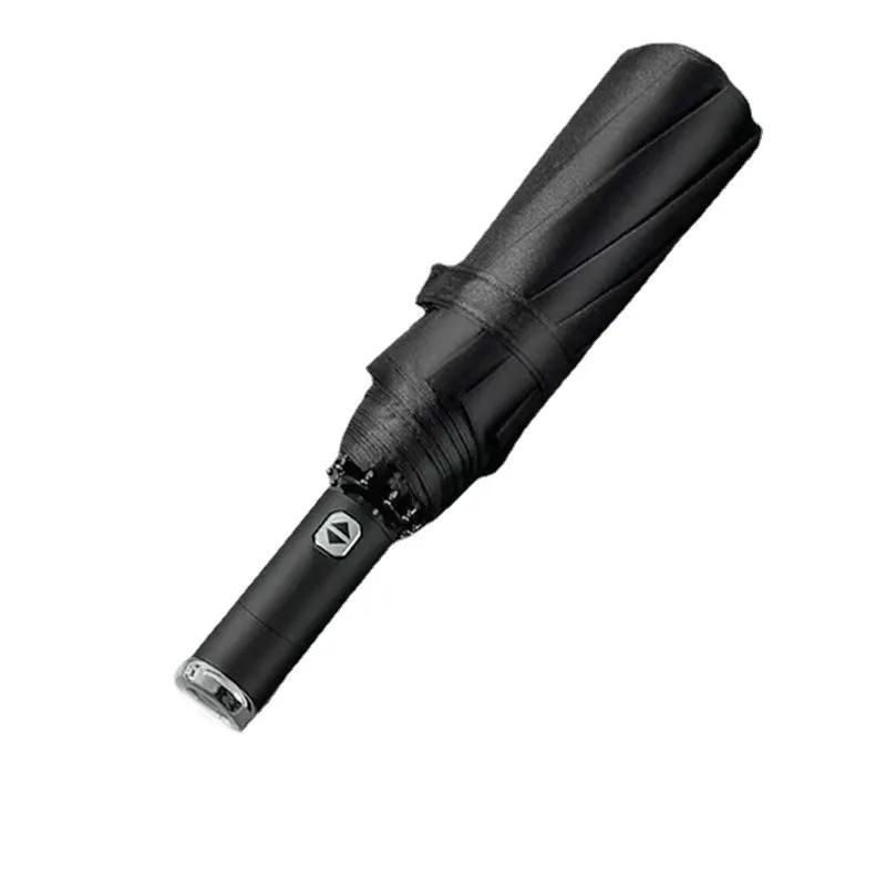 Ombrello Rotante LED Struttura a 10 stecche Contrazione Ombrello automatico Ombrello parasole Ombrello doppio uso pioggia e sole