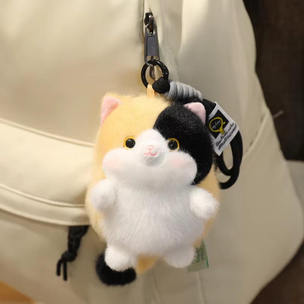 

Soft Material Cat Plush Keychain Round Shape Plush Cat Keychain Cat Plush Pendant Backpack Decor Style B