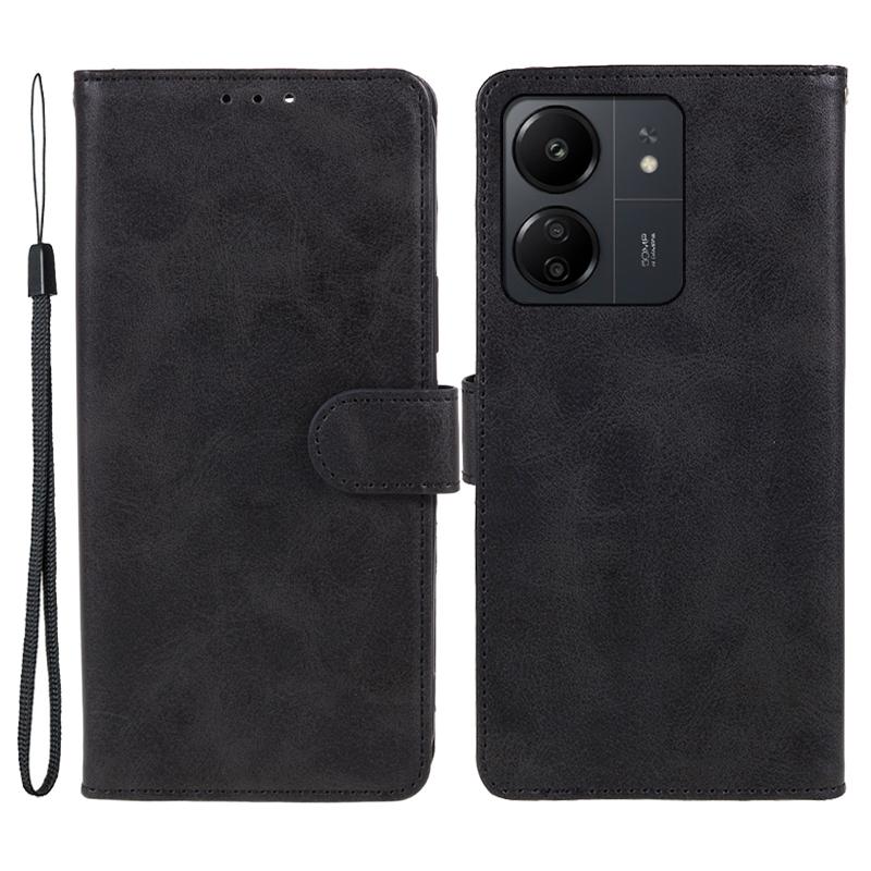 

Магнитный чехол для телефона Xiaomi Redmi 13C 4G/Poco C65 4G из ПУ кожи, чехол-кошелек с подставкой Black