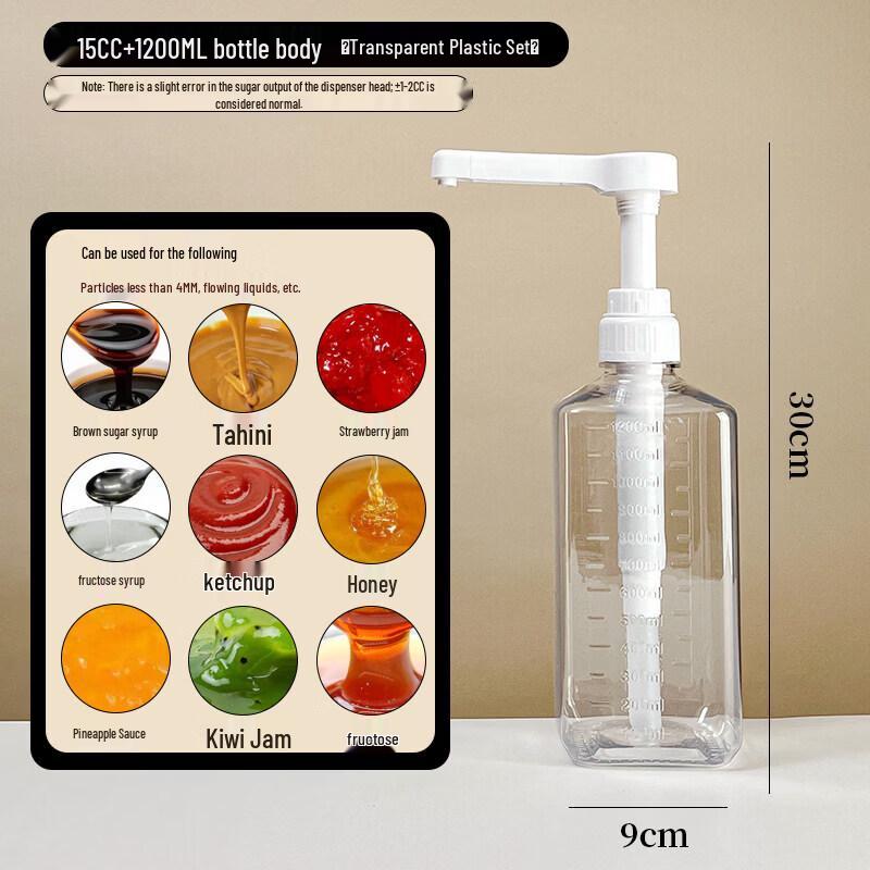 ZISIZ Press-Type Quantitative Syrup Dispenser Bottle