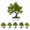 Pomegranate Chili Fruit Tree Potted Multicolor Simulation Plant Potted  Home Decoration