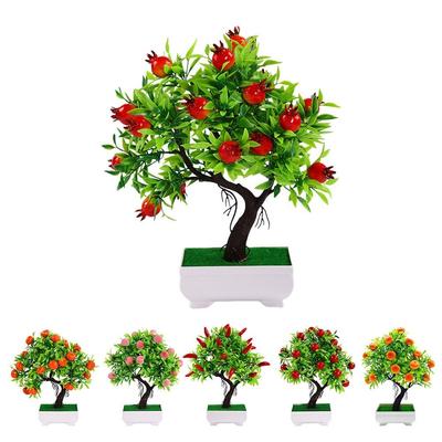Pomegranate Chili Fruit Tree Potted Multicolor Windowsill Ornament  Desktop Ornament