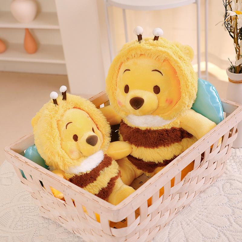 Transform Bee Bear Plush Toy - Cute Stuffed Animal Pillow for Girls, Sleep Buddy Cuddle Doll, Birthday Holiday Gift
