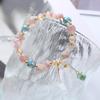 Strawberry crystal powder crystal gravel flower bracelet Bangles Women Fashion Jewelry accessories Gift