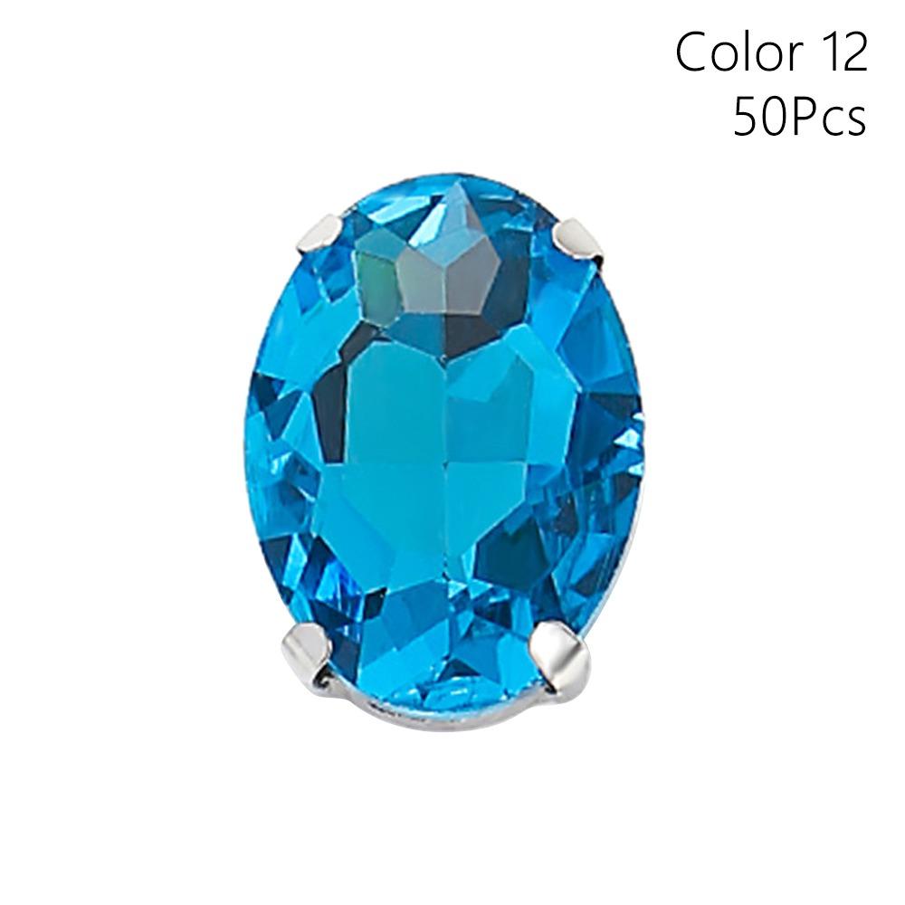 50Pcs/Pack With Silver Claw Glitter Sewing Rhinestones Sew On Diamond Beads Ornament  For Needlework