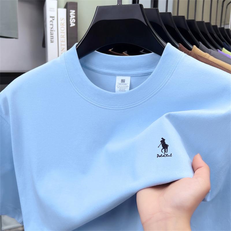 Men's Lightweight 100% Cotton Casual Round Neck T-shirt - Breathable and Fashionable for Summer