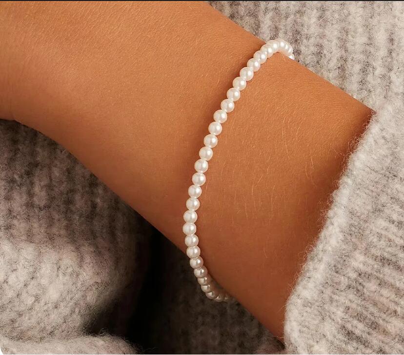 Aihua 4/6/8/10/14mm Elegant Imitation Pearl Beaded Choker Necklaces Collar for Women Wedding Bridal Party Jewelry Gifts