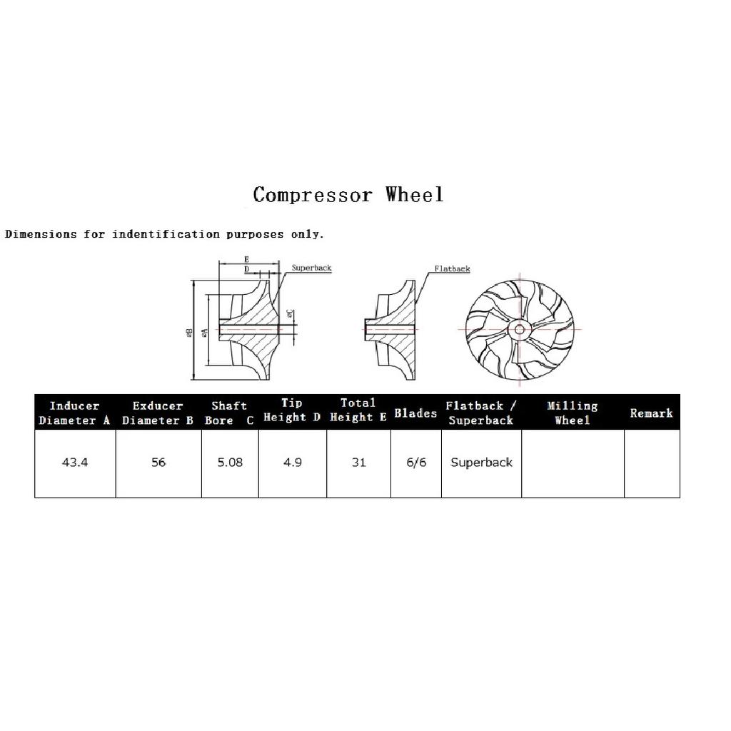 GTB2056V MFS Billet Compressor Wheel Fit For 816841 816841-0002 816841-5002S 816841-0003 816841-5003S A6420900880 A6420901680