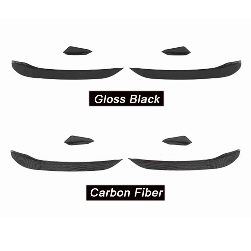 Car Front Bumper Side Canards Bumper Lip Spoiler Trim For VW Golf 7.5 MK7.5 GTI R Rline Accessories 2018  Gloss