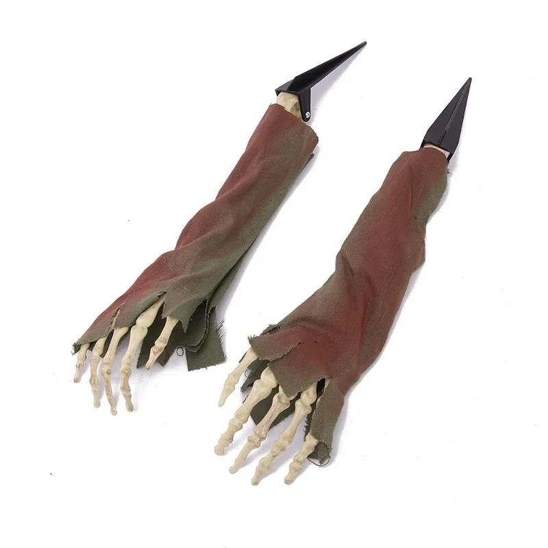 Halloweenská lebka hlava ducha 3ks/sada dekorace lezoucí duch trik simulace lebka ruka dekorace strašidelný dům halloweenská dekorace