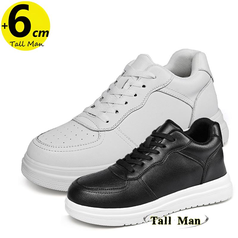 Men's Lift Oxford Shoes Elevator Chunky Sneakers Height Increase 6cm Unisex White Plus Size 36-44