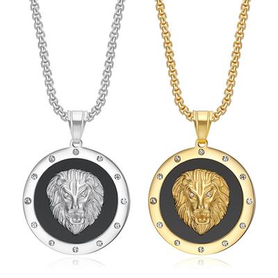 2026 Schmuck Mode Trend Eingelegter Zirkon Löwenkopf Anhänger Halskette Herren Party Schmuck Zubehör