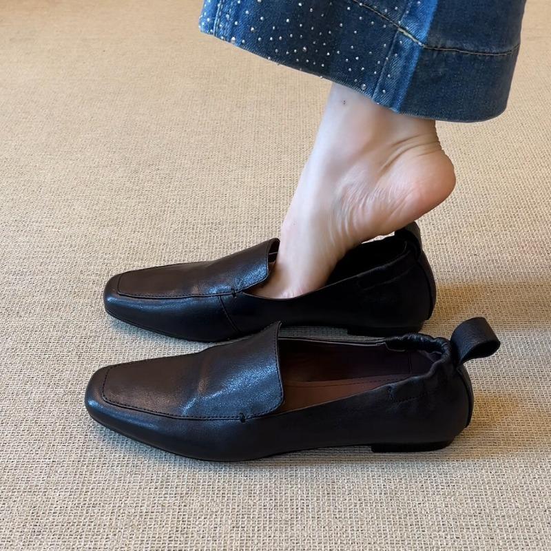 2026 Frühling Herbst Schuhe Damen Slipper Flache Echtlederschuhe Mode Damen Markenschuhe