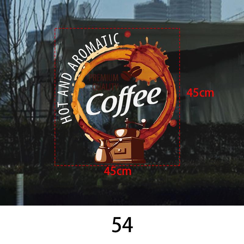 Coffee Shop Wall Sticker Cafes Ice Cream Bread Cake Wall Art Decals DIY Restaurant Milk Tea Shop Decor Sign Window Glass Film