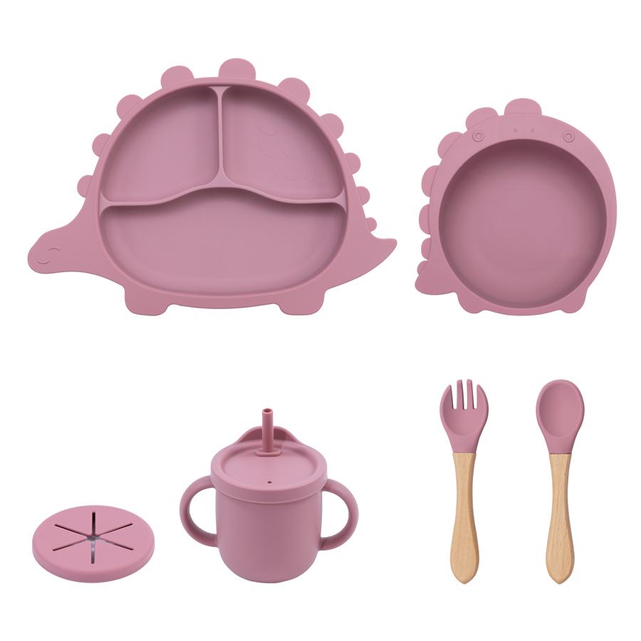 Newly Designed Weaning Feeding Children's Tableware Kawaii Shape Baby Sucker Food Plates Bowls Drinking Mug Snack Cup Baby Stuff