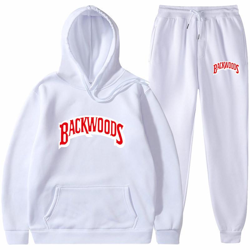 Tide Brand Sweater Set BACKWOODS Printed Men's and Women's Fleece Hoodie Two-piece Set