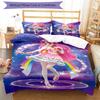 3pcs Magic Sweethear (4) Design Cover Set - HD Printed Bedding with 1 Cover and 2 Pillowcases - Perfect for Home and Dorm Decor