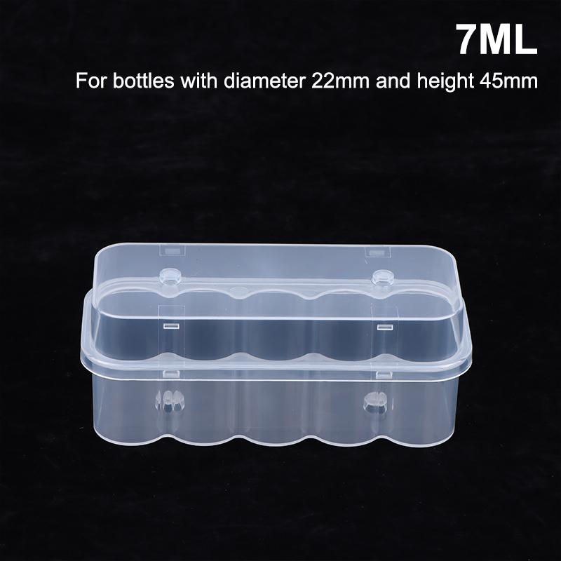 5Pcs 7Ml/10Ml 10-Slot Vial Storage Case Plastic Clear Microtube Storage Box Stackable Freezer Tube Box Diabetic Supplies 7ML