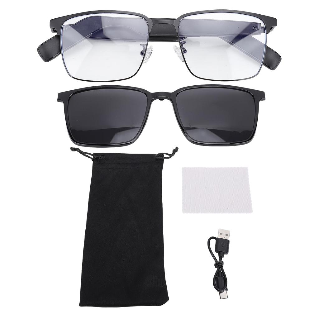 AI Translation Glasses Bluetooth V5.4 Built In Mic Speaker Polarized Translator Glasses with Magneti