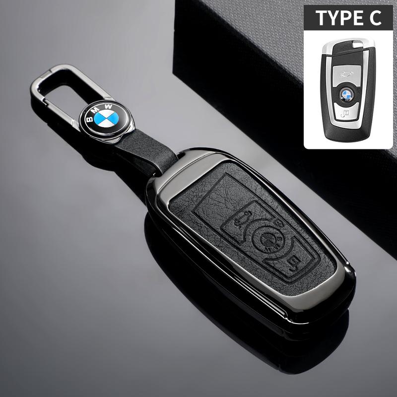 Alloy Leather Car Key Cover Shell Keychain For BMW F20 F30 G20 F31 F34 F10 G30 F11 X3 F25 X4 I3 M3 M4 1 3 5 7 Series Accessories jbvr38