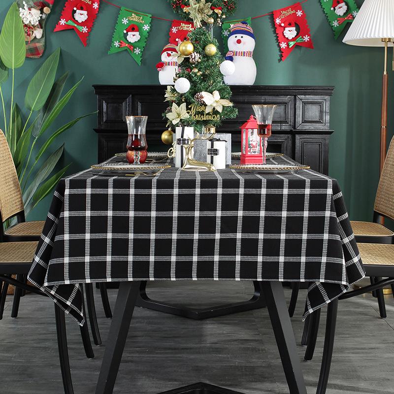 Christmas Tablecloth Festive Table Cloth Living Room Decoration Coffee Table Cloth Table Mat Rectangular Tablecloth 110*110cm