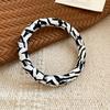 Leder Geometrisch Rund Leopard Zebra Muster Offenes Armband Vintage Armband
