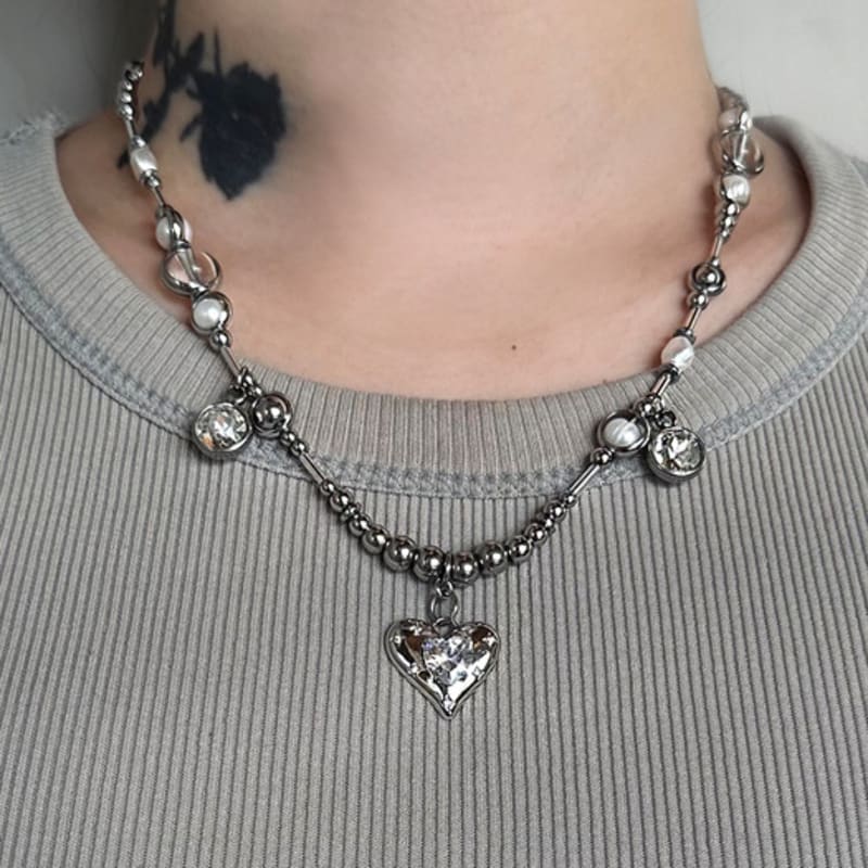 Dazzling Club Crystal Heart Necklace