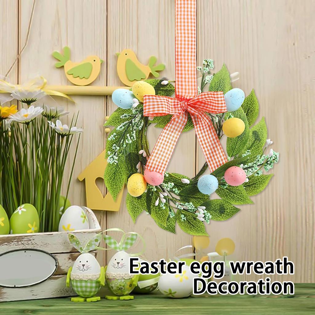 Miniature Easter Wreath, Suitable For Kitchen Cabinets, Miniature Spring Artificial Easter Egg Wreath.