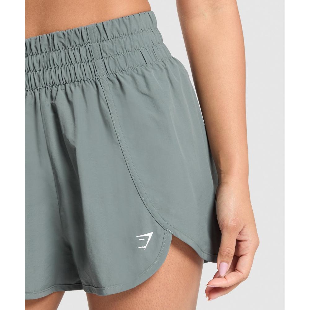 Gymshark Retro Waistband Shorts Cargo Teal B8a6n Tbng