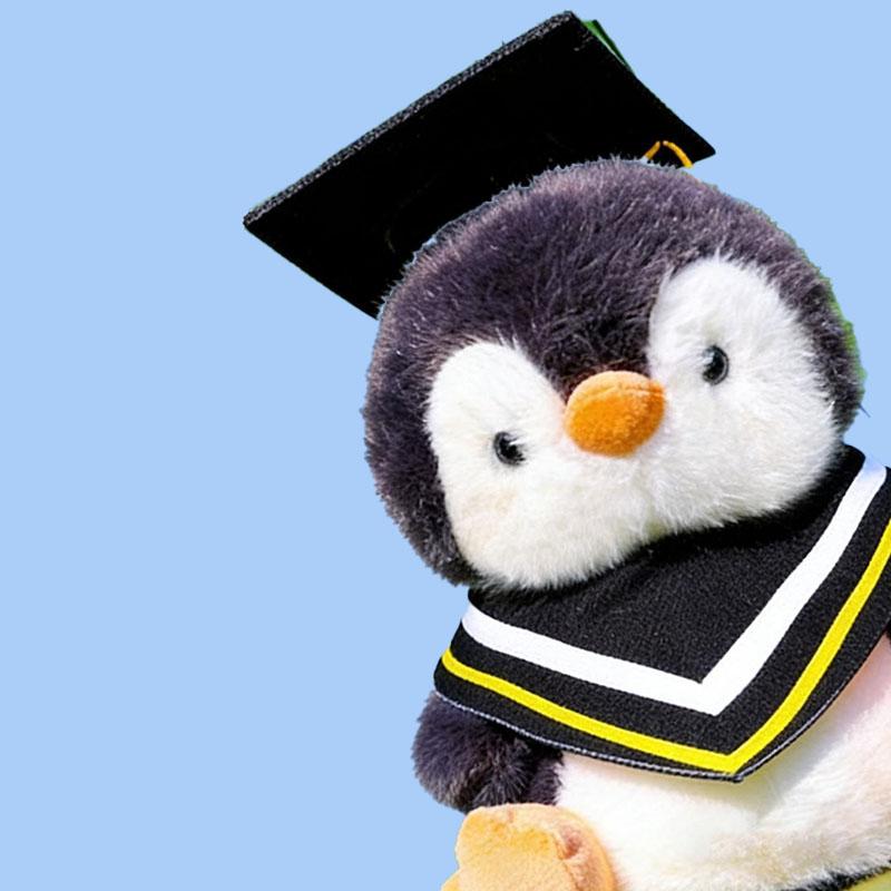 Cute Graduation Penguin Plush Toy Soft Stuffed Animal With Graduation Cap And Gown Graduation Gift For Class Of Students Friend