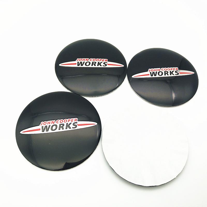 4 ks Pokličky Středů Koleček Auta Kryt Samolepka Pro JOHN COOPER WORKS Logo Pro MINI Cooper Clubman Cabrio Paceman R50 R52 jcw R55