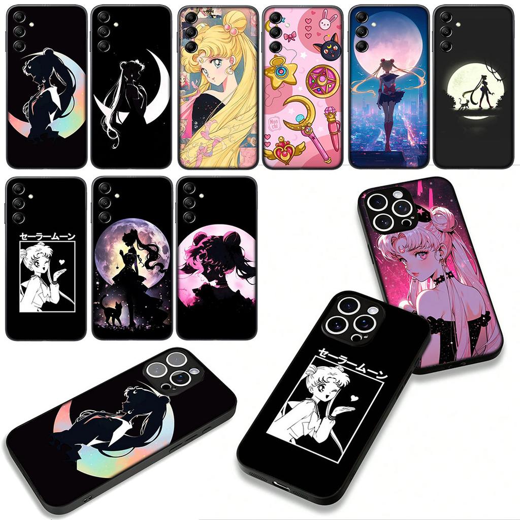 for Motorola Moto G04 G13 G14 G22 G23 G20 G32 G34 G35 G64 G82 G84 G53 G60 G72 E14 E15 E13 Case Cat Sailors Beautiful Girl Moon