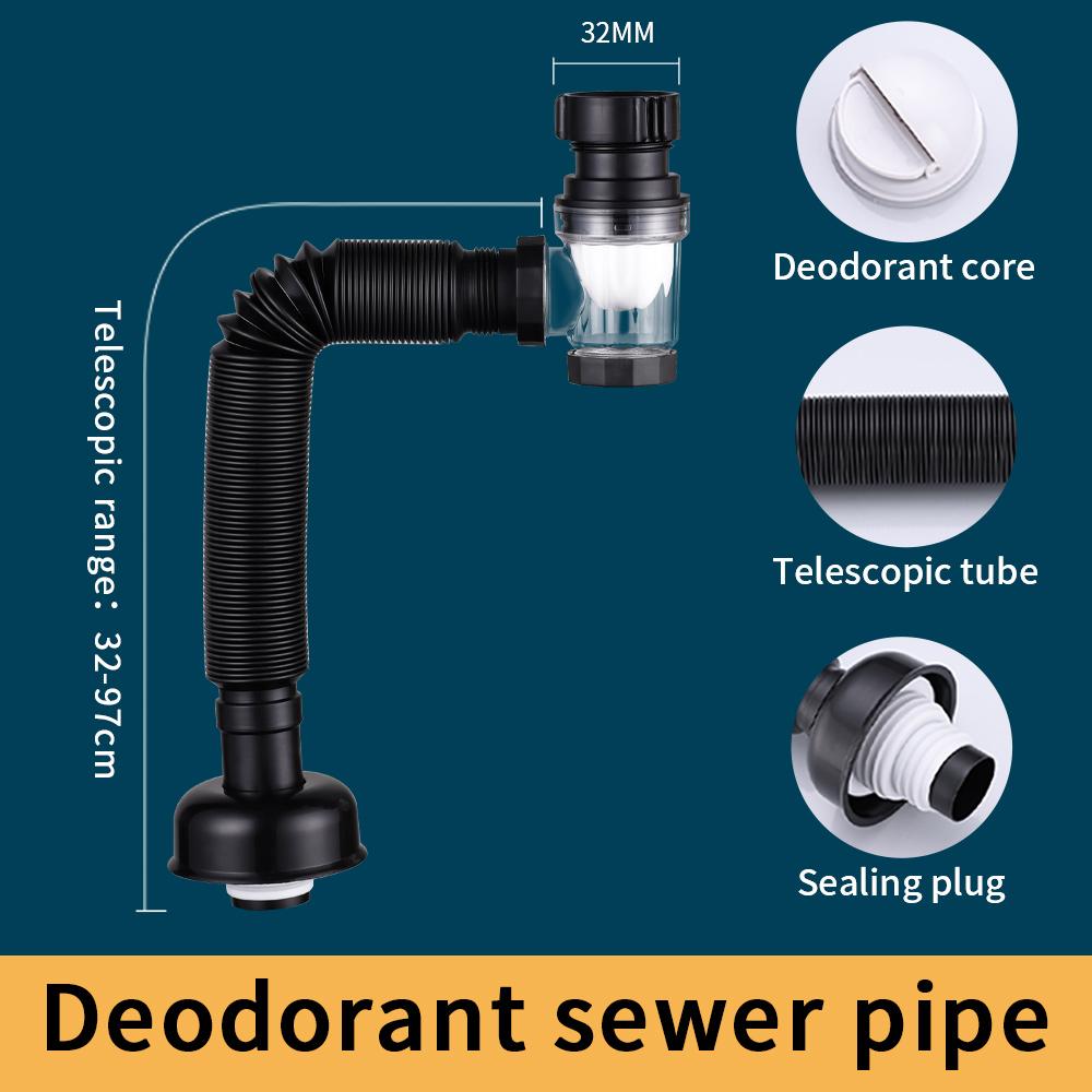 Wash basin water pipe drainer Flexible Downspout wash basin table Kitchen Sink Drain Retractable Deodorizing Filter drainage pip