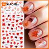 2pcs Watercolor Orange Red Maple Leaf Nail Art Stickers Fall Leaves Nail Art Decals Autumn Harvest Nail Decorations Supplies