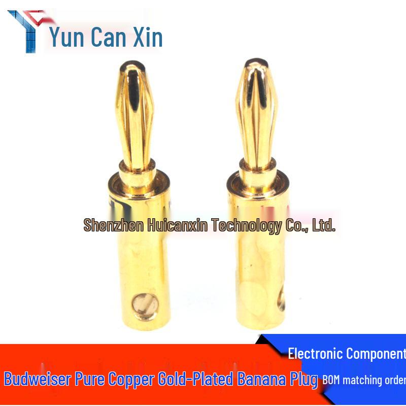 

Budweiser Copper Head Gold-Plated Banana Plug: Solderless Speaker Amplifier Terminal Connector Copper Head Plug Black