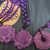 Retro Imitation Amber Necklace For Men And Women Purple Beaded Long Pendant Sweater Chain Mother'S Day Gift