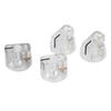 Effector Control Knobs, Guitar Effector Knobs with Slot Design, 4-Piece, High Precision, Transparent