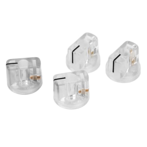 Effector Control Knobs, Guitar Effector Knobs with Slot Design, 4-Piece, High Precision, Transparent