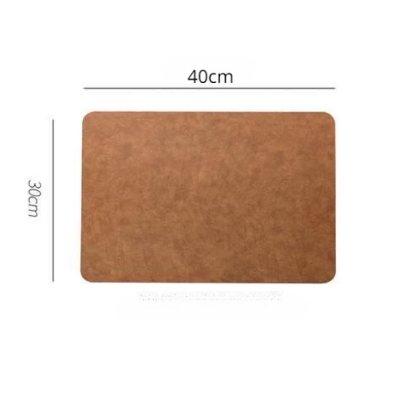 

Легкий роскошный однотонный кожаный коврик для столовых приборов кофейно-коричневого цвета из ПВХ, коврик для стола, водонепроницаемый маслостойкий, теплоизоляционный, тарелка, коврик для чаши, декор стола 40x30cm темный кофе