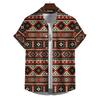 Vintage Hawaiian Shirts For Men Ethnic Pattern Print Lapel Blouse Fashion Casual Womens Clothes Short Sleeve Tees Tops