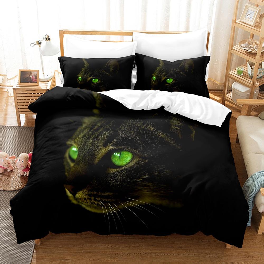 Animal Cat Bedding Sets Quilt Bed Cover Comforter Duvet Cover Pillow Case 2-3 Pieces Sets Kids Adult Bedroom Decoration