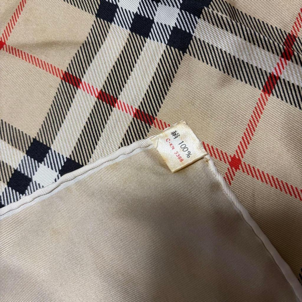 Used Burberrys Burberry Nova Check Large Scarf Beige Silk