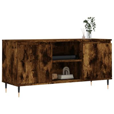 TV Stand Smoked Oak Finish 104 X 35 X 50 Cm Particleboard