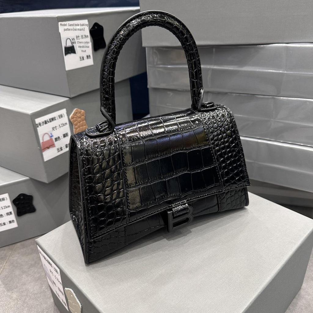 2024 Crocodile Pattern Hourglass Shoulder Bag for Women - High-Quality Spring/Summer Crossbody Handbag