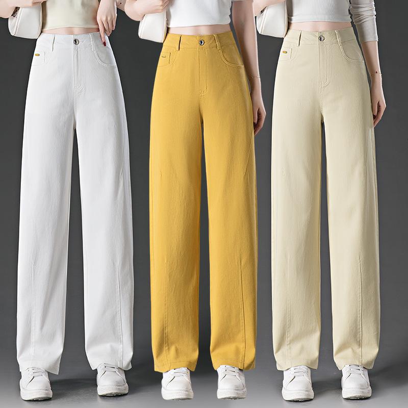 

Women s Cropped High Waist Banana Jeans: 2025 Spring/Summer Slimming Loose Fit Elastic Draping Versatile Pants Size 29 / 48-52kg