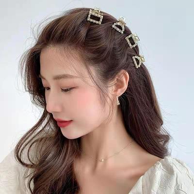 Mode Alliage Petites Pinces à Cheveux Métal Perle Strass Barrettes Cheveux Femmes Filles Nœud Pinces Crabe Cheveux Accessoires Cheveux