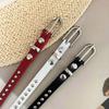 Gothic Long Double-layer Belt PU Leather Y2K Belt Trend Rivet Belt  Skirts Waistband