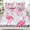 Single Fitted Sheet Flamingo Print Fitted Bed Sheets, Soft Microfiber Fitted Sheets, 30cm Deep Pocket,  Cute Cartoon Bedsheets