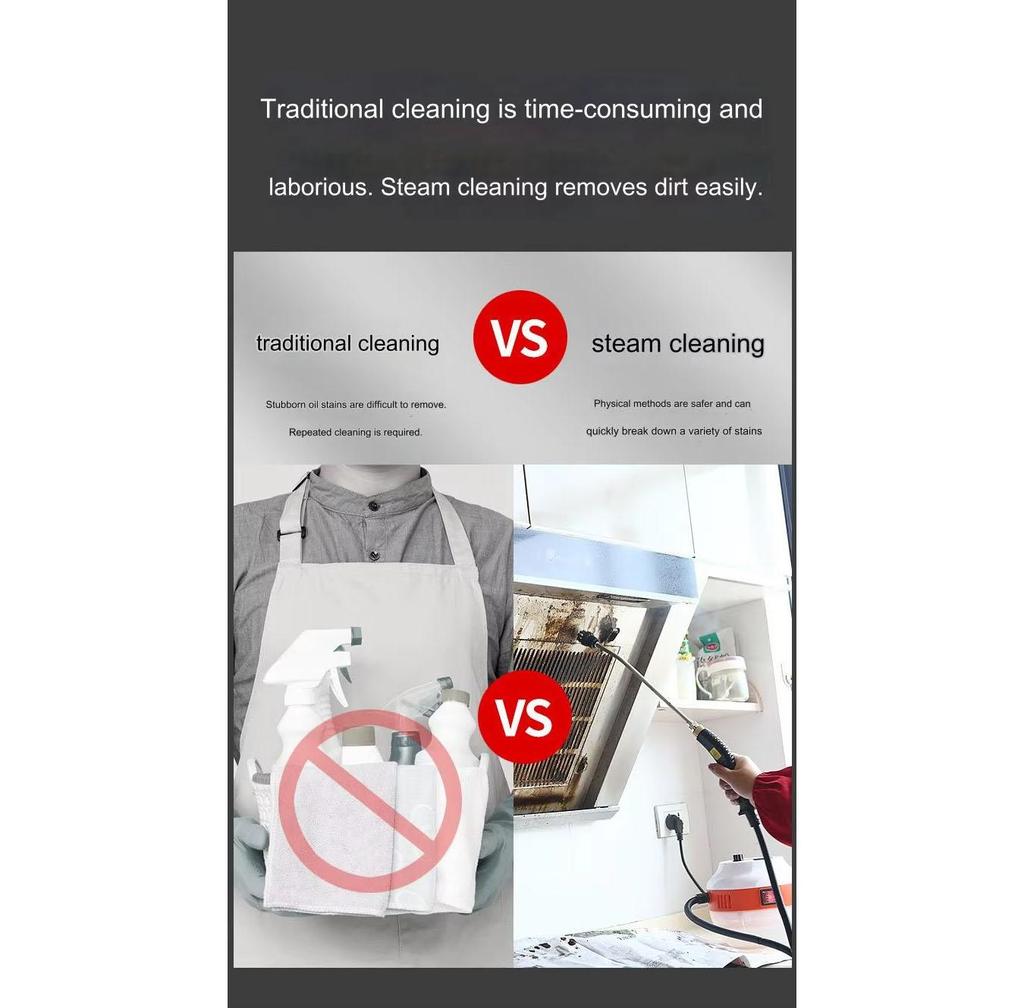 Limpiador de Vapor de Alta Temperatura – Tanque Grande para Campanas de Cocina, Limpieza de Coches, Esterilización y Uso Doméstico Resistente a Ácidos